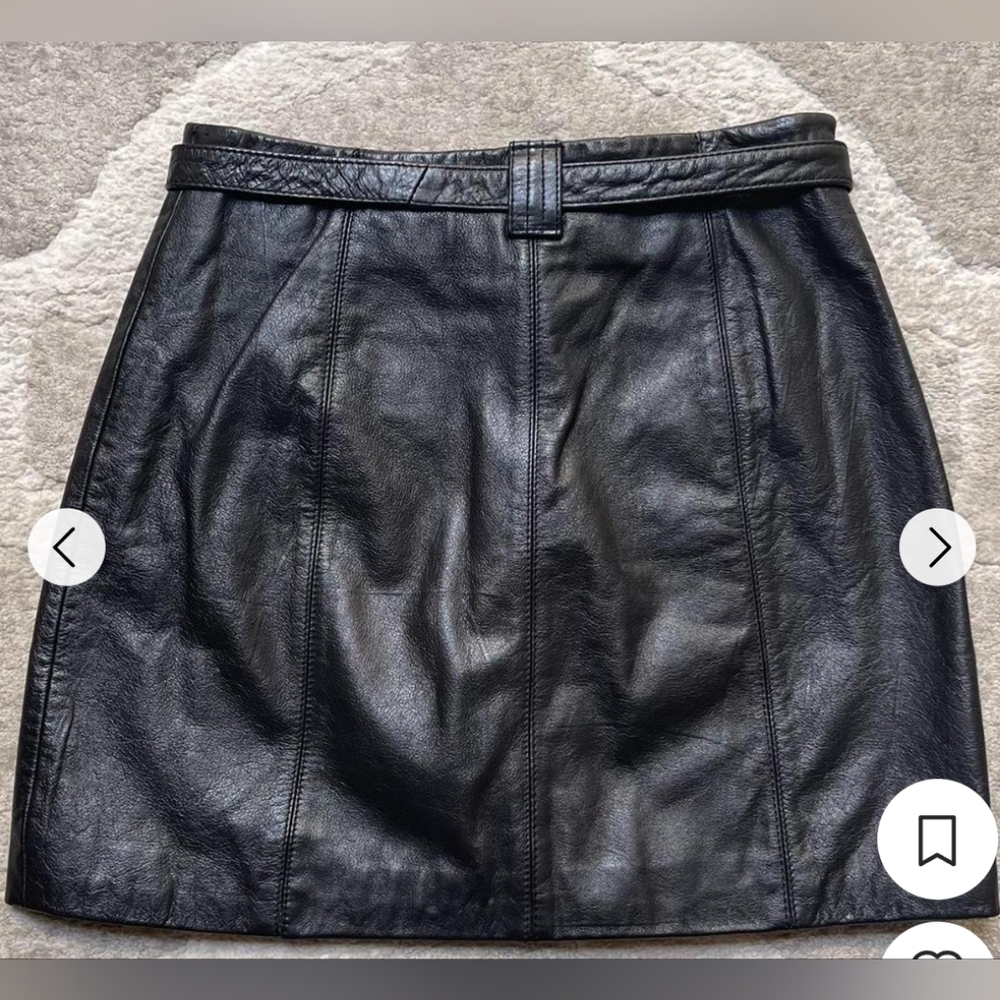 Black Leather Skirt size 12 - Picture 6 of 9